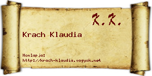 Krach Klaudia névjegykártya