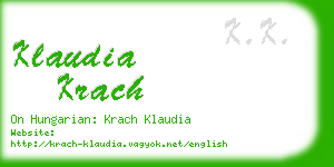 klaudia krach business card